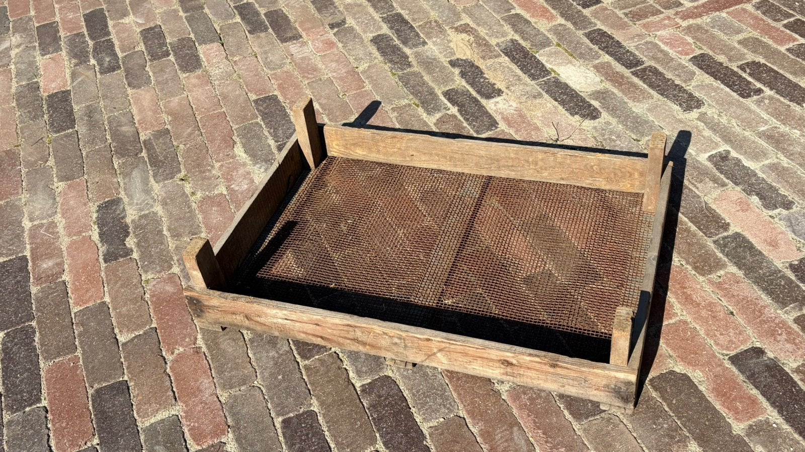 Vintage houten bloembollen droogkratten met gaas, Tuin en Terras, Ophalen, Gebruikt, Minder dan 30 cm, 60 tot 100 cm