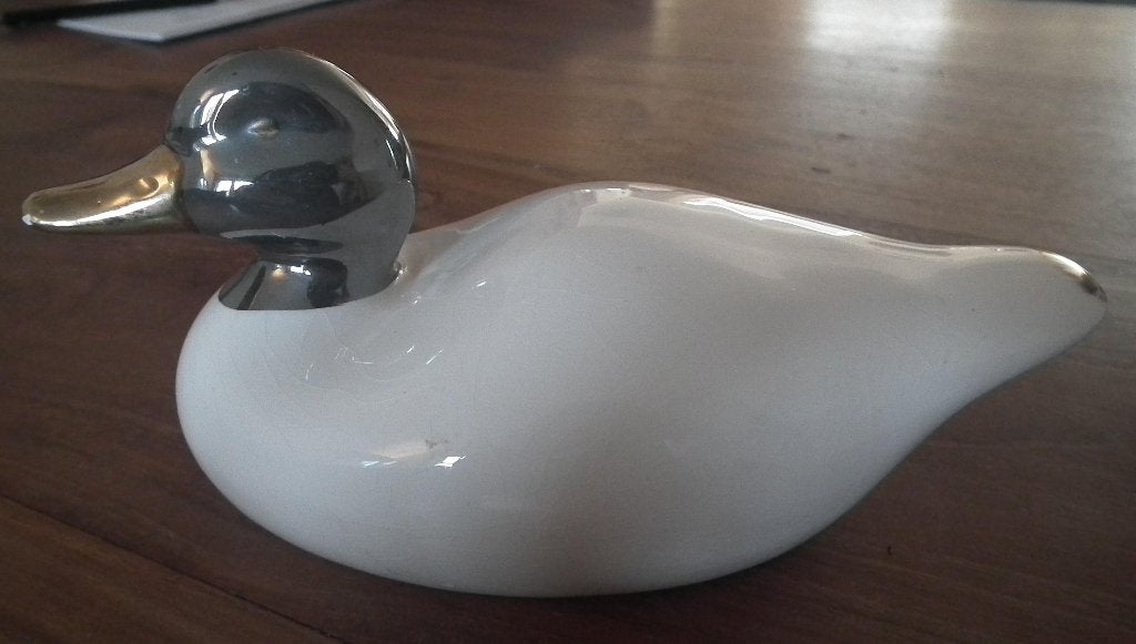 oud beeldje van een eend, Ophalen of Verzenden, Gebruikt, Vogel, Beeldje of Figuurtje