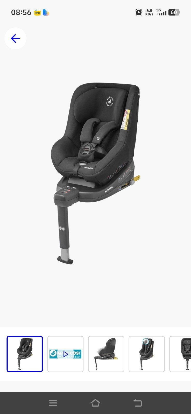 Maxi-Cosi Beryl autostoel authentic black, Ophalen, 9 t/m 18 kg, Zo goed als nieuw, Isofix