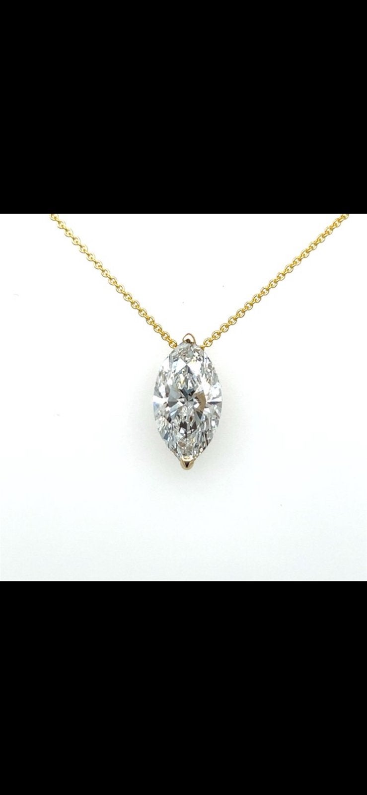 Halsketting - 14K Geel goud met 2.02 CRT diamant, Verzenden, Nieuw, Goud
