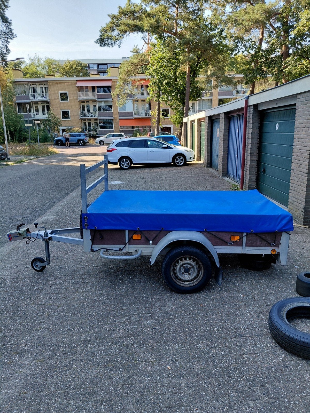 Enkel as ongeremde aanhanger, Ophalen, Gebruikt
