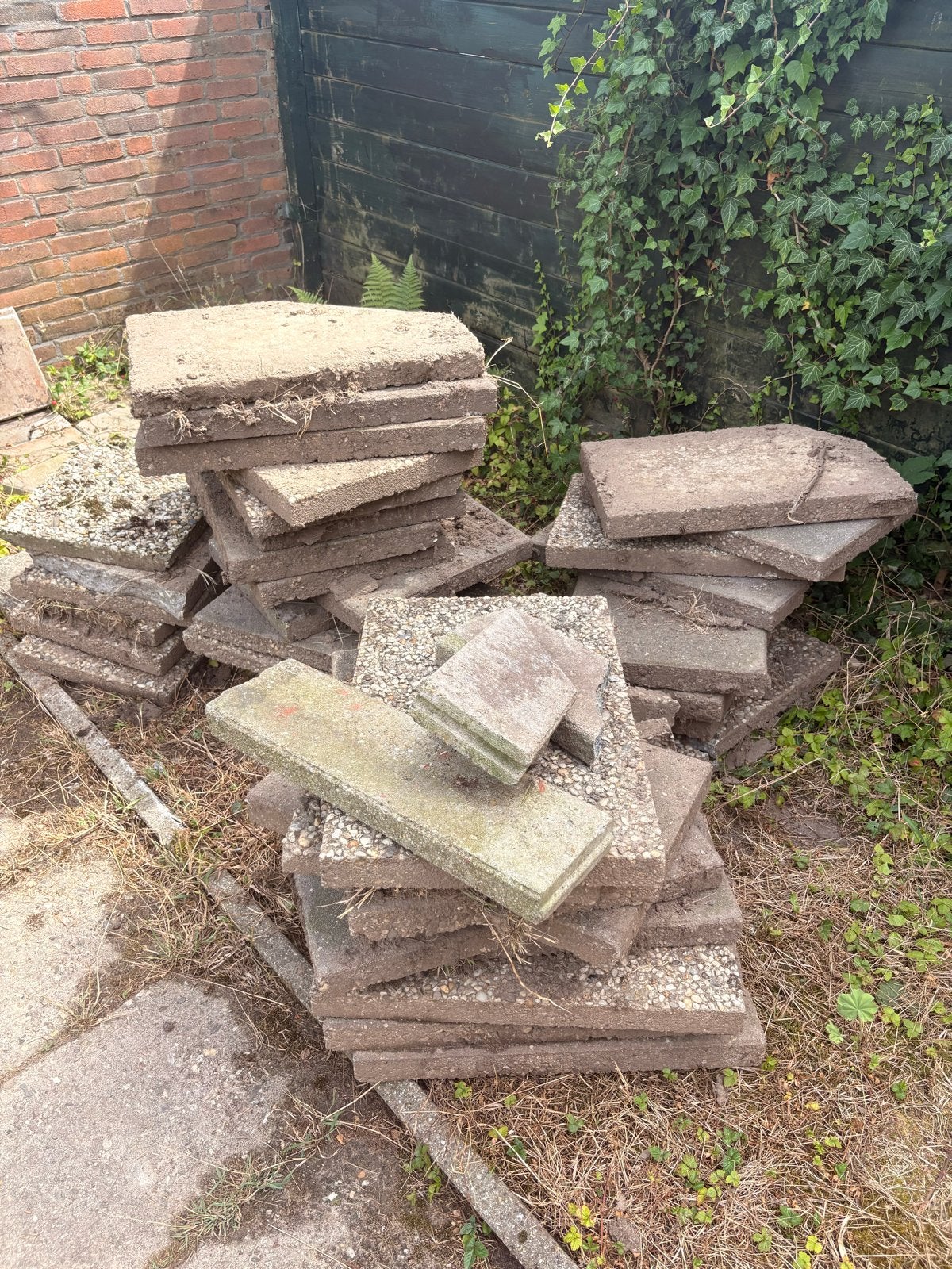 Grote tuin/terras tegels GRATIS!!, Ophalen, Gebruikt, 5 tot 10 m², Beton