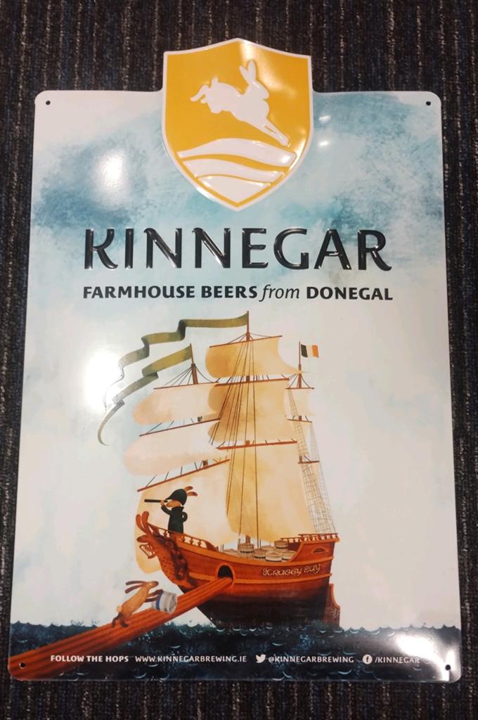 Kinnegar bier reclamebord, Ophalen of Verzenden, Nieuw, Reclamebord, Plaat of Schild, Overige merken
