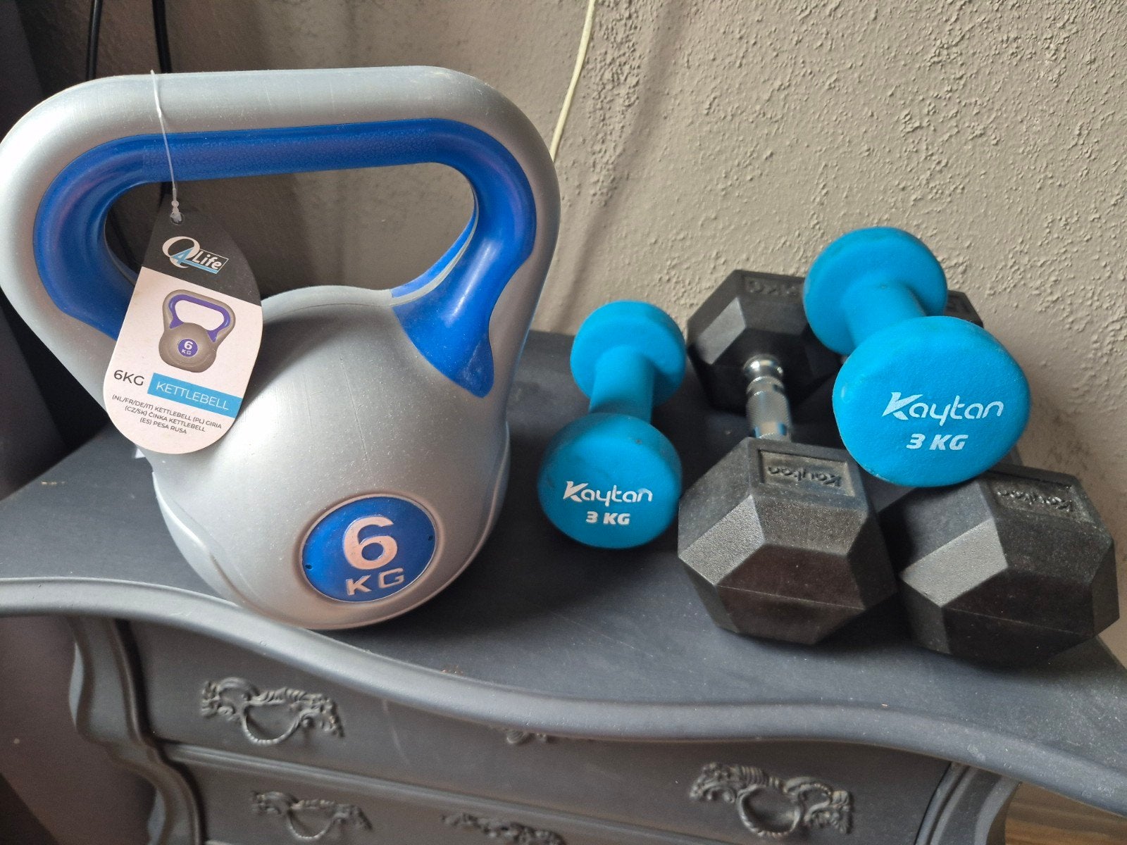 Dumbbells en Kettlebell set - 3kg, 5kg, 6kg, Ophalen
