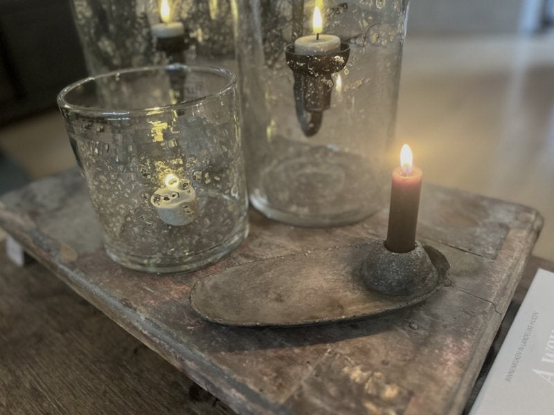 Kandelaar op schaal ovaal PMR beton stoer sober landelijk, Huis en Inrichting, Verzenden, Nieuw, Overige materialen, Kandelaar