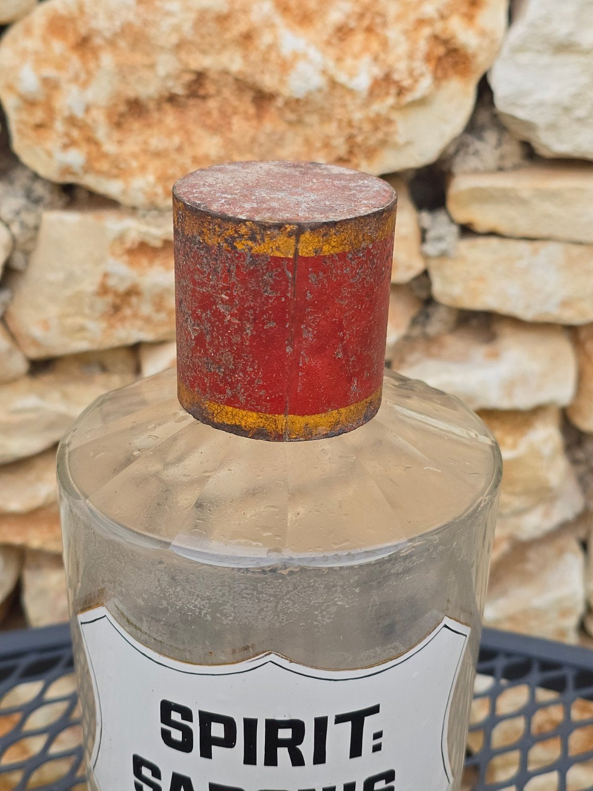 Prachtige grote Franse antieke apothekerfles €25, Ophalen of Verzenden