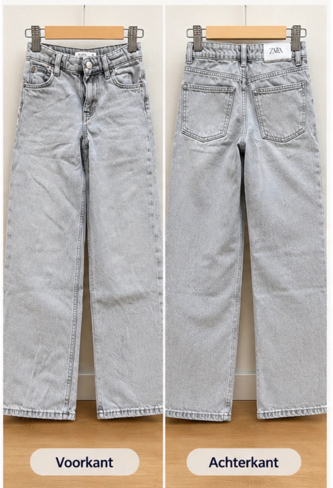 Zara Grijze Wide Leg Jeans – Maat 148, Ophalen of Verzenden, Zo goed als nieuw, Grijs, W28 - W29 (confectie 36)