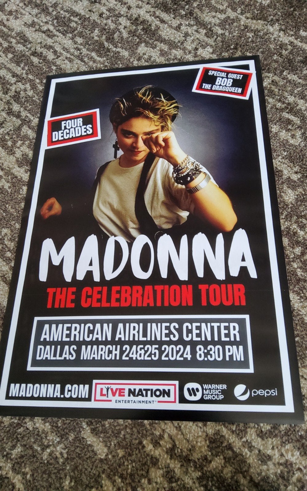 Madonna The Celebration Tour Dallas Poster 2024, Verzenden, Nieuw, Poster, Artwork of Schilderij