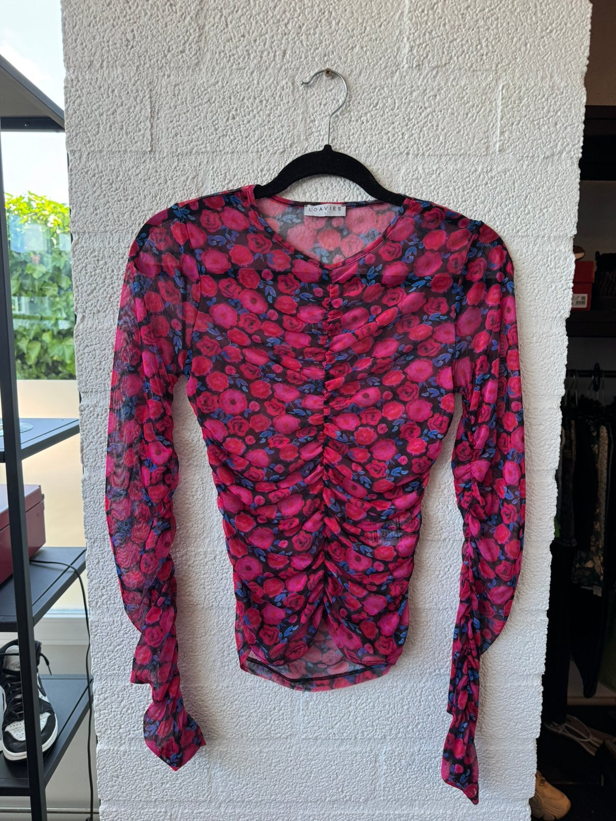 Loavies mesh top bloemen maat S roze, Maat 38/40 (M), Ophalen of Verzenden, Zo goed als nieuw, Roze