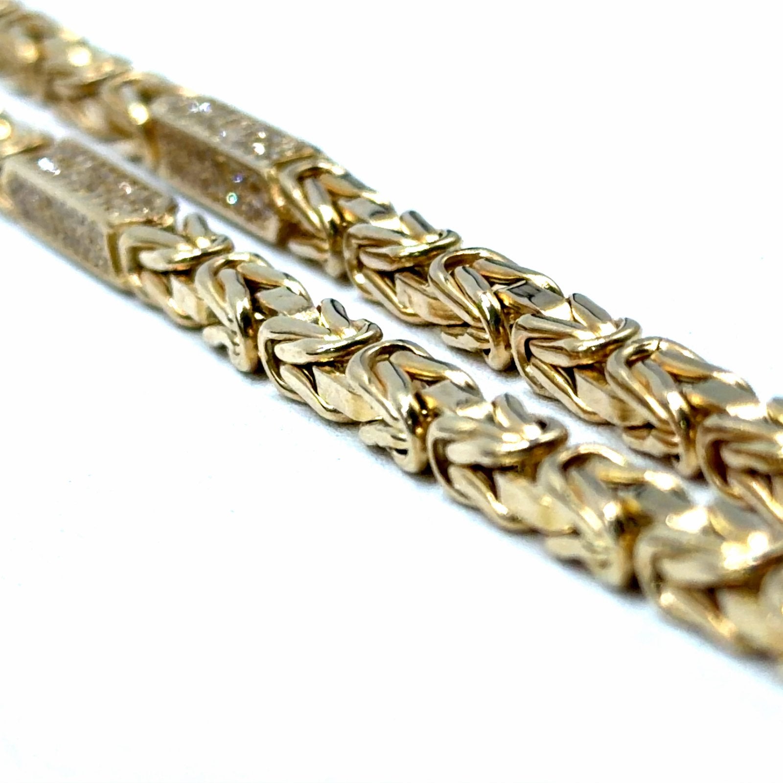 14K Gouden Koningsketting met Zirkonia - 70cm, Met kristal, W, Nieuw, Ophalen of Verzenden