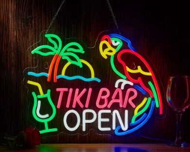 LED lamp neon stijl Tiki Bar (39x30cm)