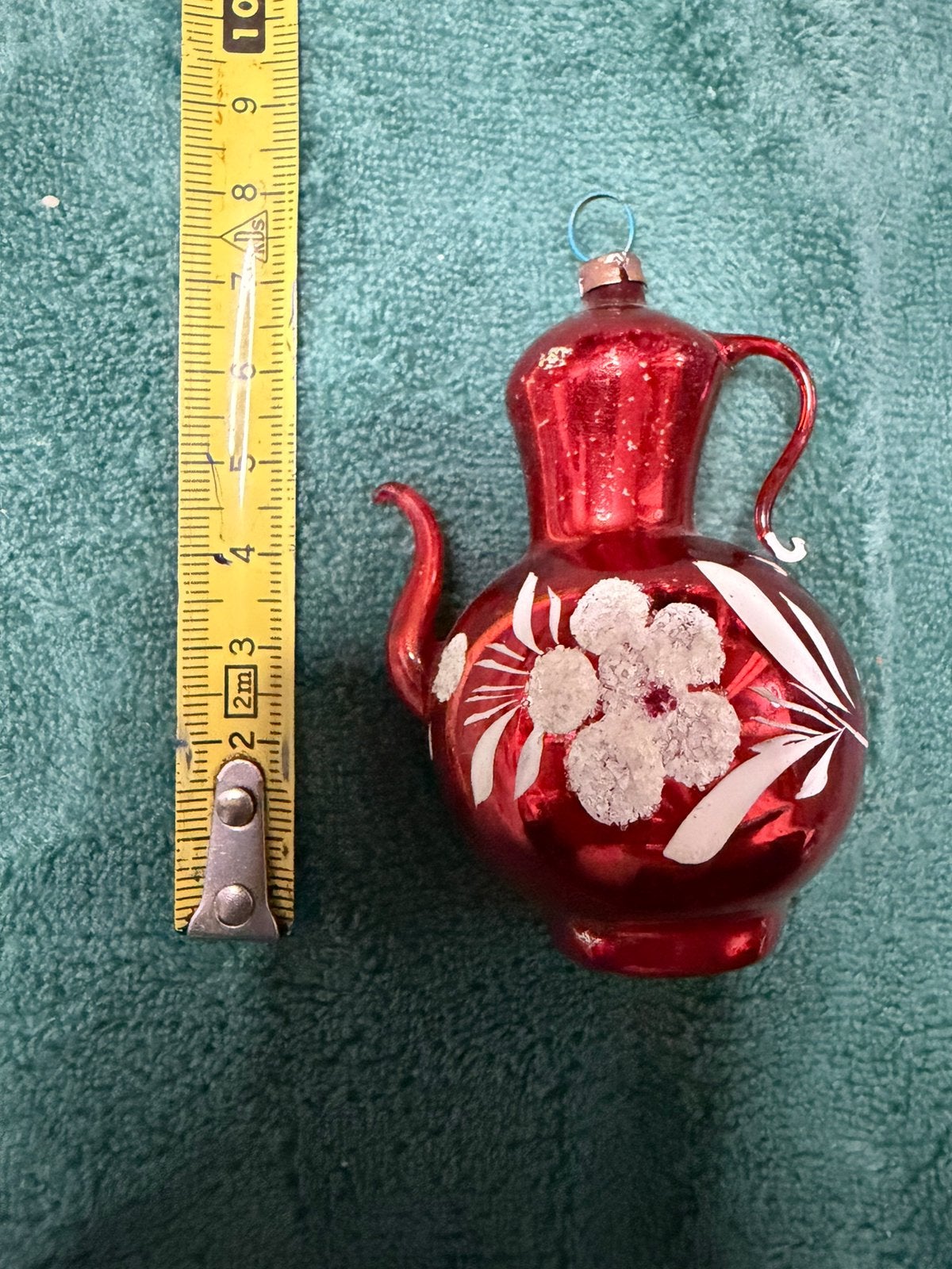 Vintage kerstbal theepot, Ophalen of Verzenden, Zo goed als nieuw