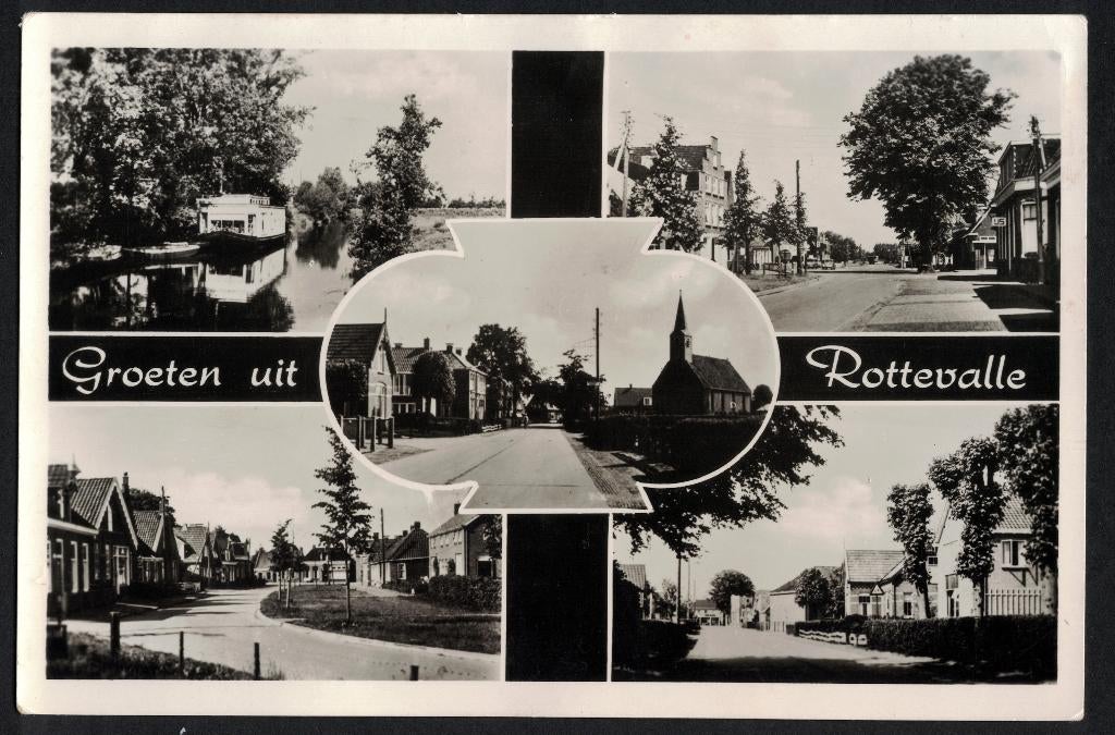 Rottevalle, Groeten uit., Ophalen of Verzenden, 1940 tot 1960, Gelopen, Friesland