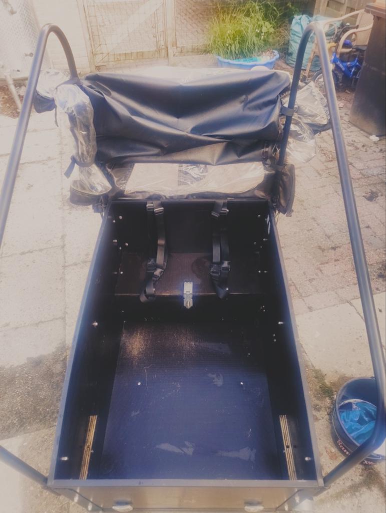 Elektrische Bakfiets met Huif en 2/4 zitplaatsen, Ophalen, Gebruikt, 4 kinderen of meer, Huif