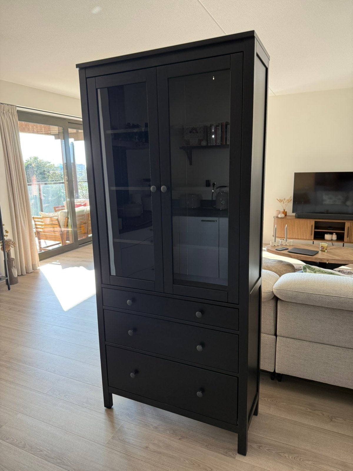 Vitrinekast Hemnes Ikea, Ophalen, Gebruikt, 50 tot 100 cm, 150 tot 200 cm