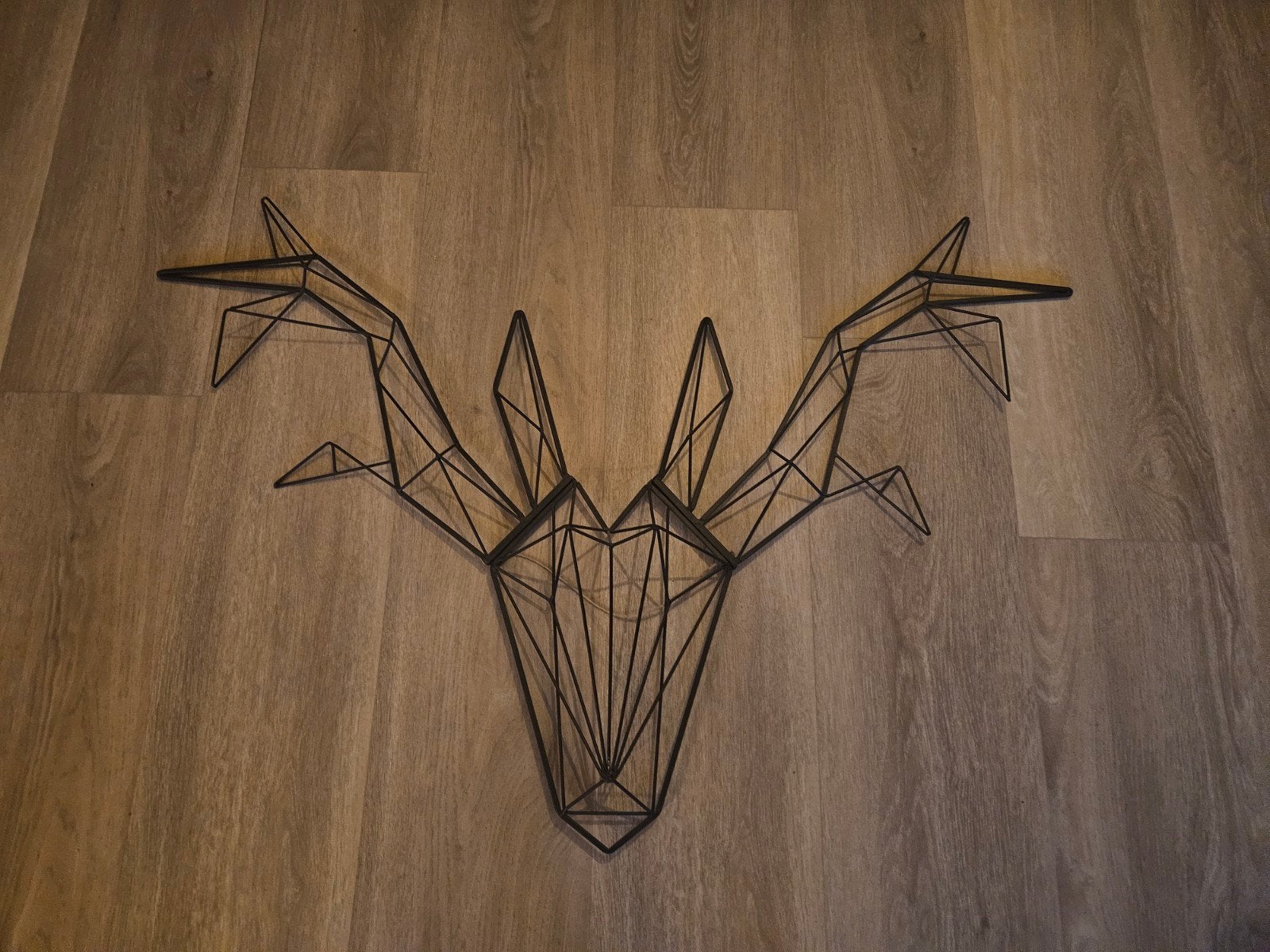 Metalen Hertenkop Wanddecoratie - Geometrisch Design, Ophalen, Zwart, Zo goed als nieuw, Metaal