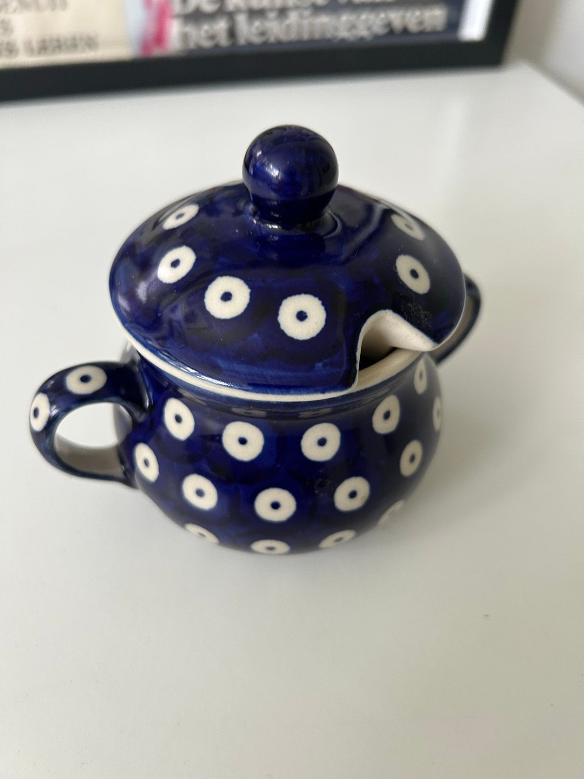 Pools servies suikerpotje - Handgemaakt, nooit gebruikt, Overige merken, Keramiek, Overige typen, Vintage