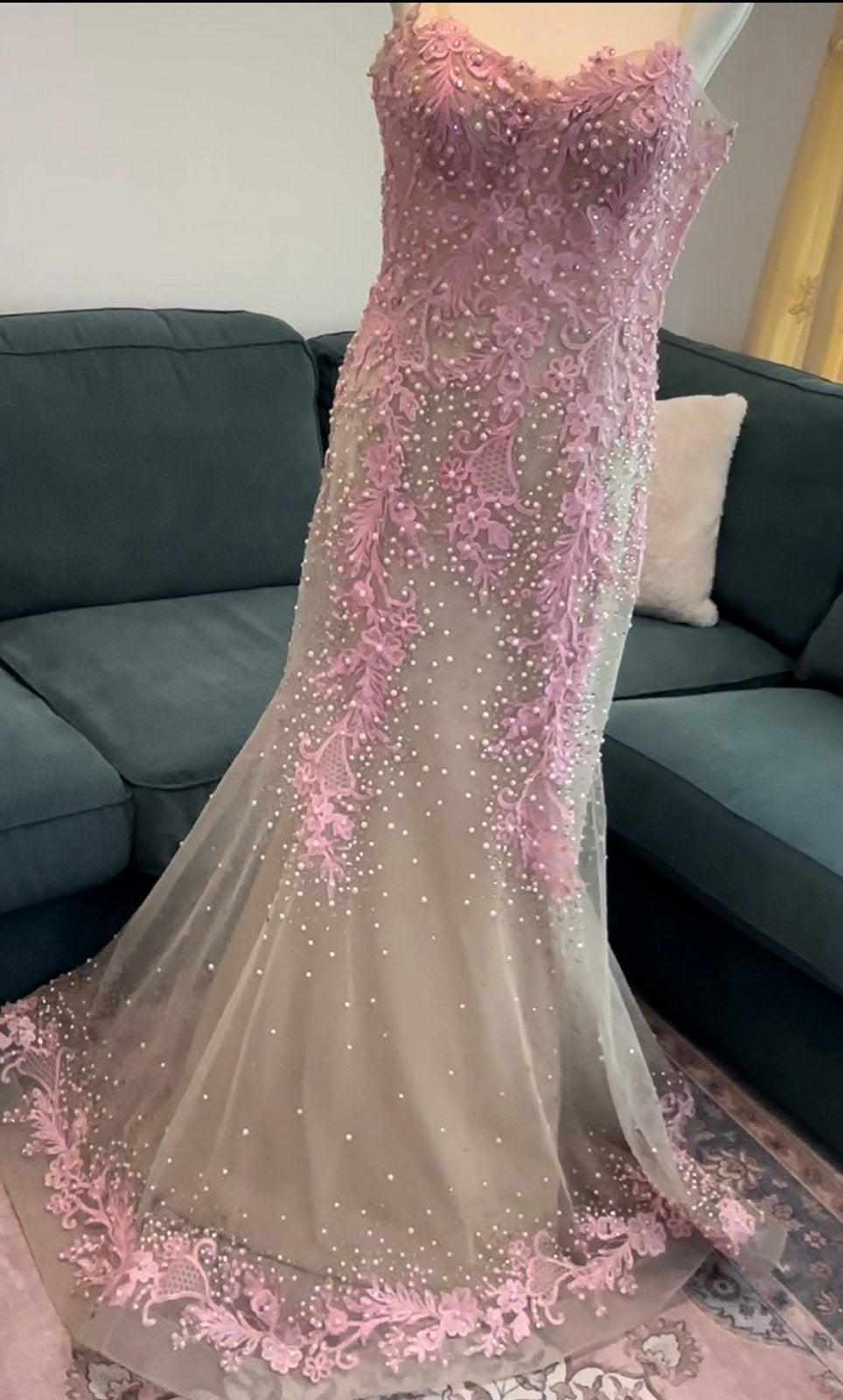 Handmade Luxury Pink Evening Gown, Kleding | Dames, Gelegenheidskleding, Ophalen of Verzenden, Nieuw, Roze, Galajurk