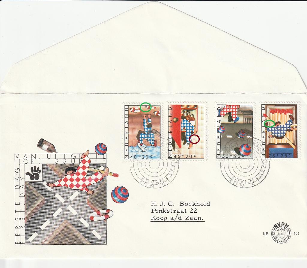 fdc e162 met plaatfout 1147p1   LEES, Postzegels en Munten, Postzegels | Eerstedagenveloppen, Ophalen of Verzenden, Beschreven