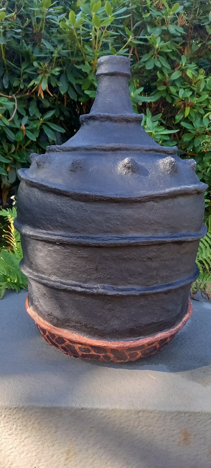 Glazen kruik bekleed met papier maché, Ophalen, Gebruikt, Glas, 55 cm