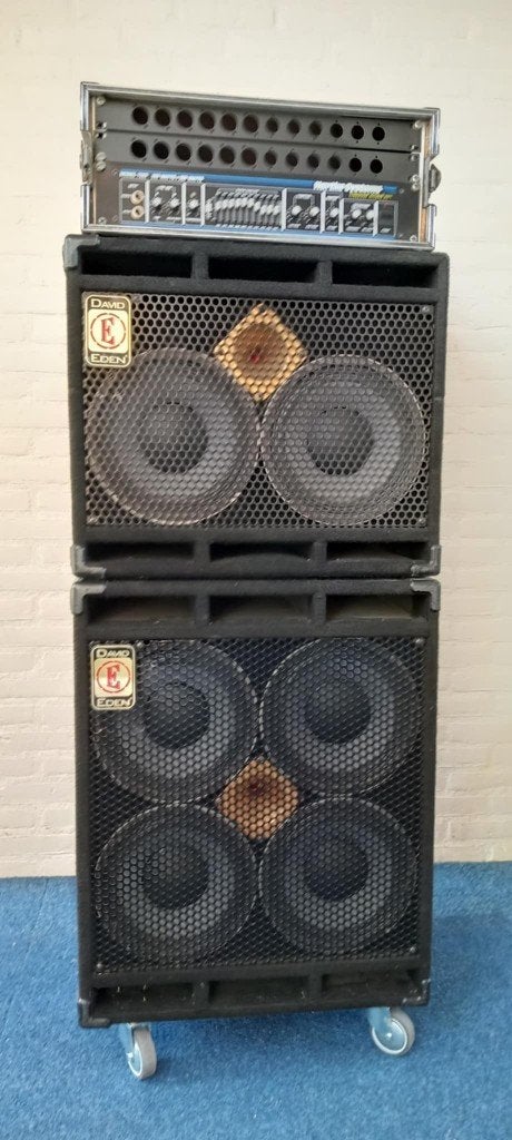 Complete Eden basinstallatie + Hartke Bi-Amp versterker., Ophalen, Gebruikt, Basgitaar, 100 watt of meer