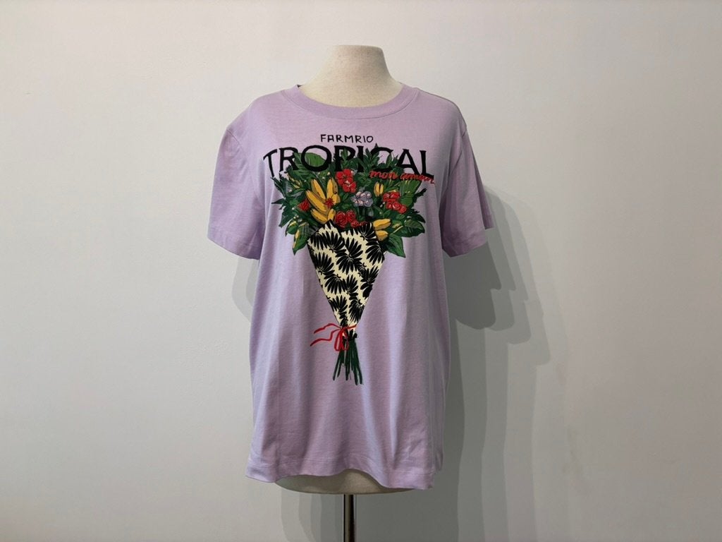 Nieuw Farm Rio Tropical Bouquet Fit T-shirt - Maat M, Kleding | Dames, Maat 38/40 (M), Farm Rio, Paars, Nieuw