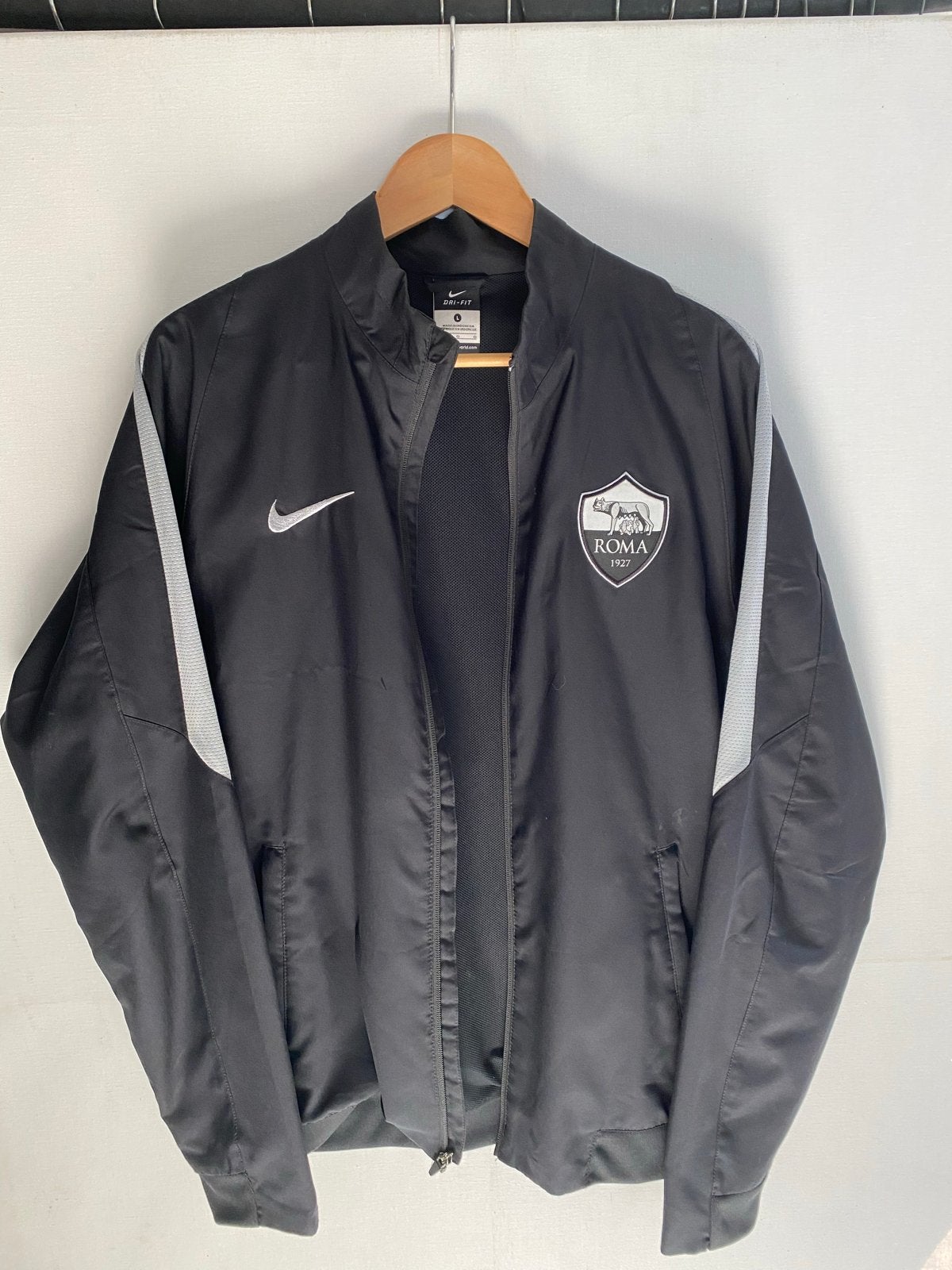 Nike AS Roma Warm Up Trainingsjack Dri-Fit Maat L 2015/16, Maat 52/54 (L), Zwart, Ophalen of Verzenden, Voetbal