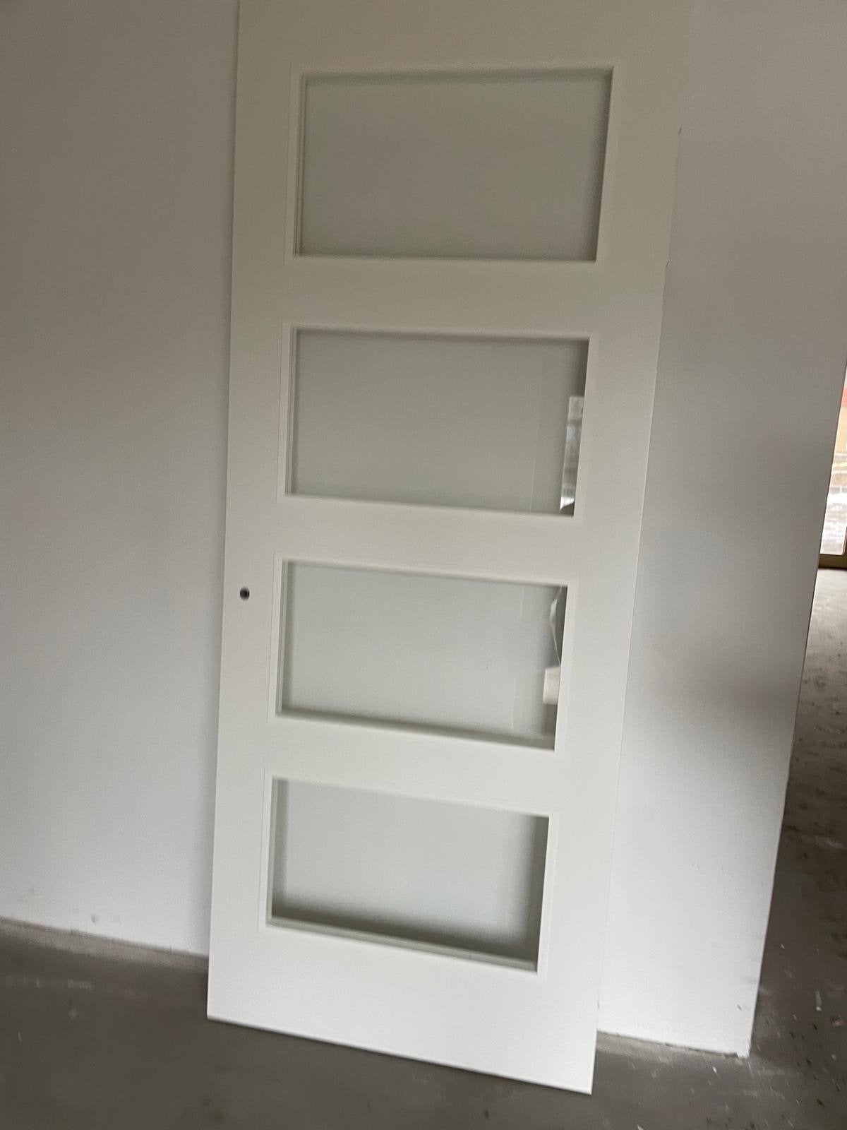 Nieuwe Krepel binnendeur 4-vaks glas 930x2315, Ophalen, 80 tot 100 cm, 215 cm of meer, Binnendeur