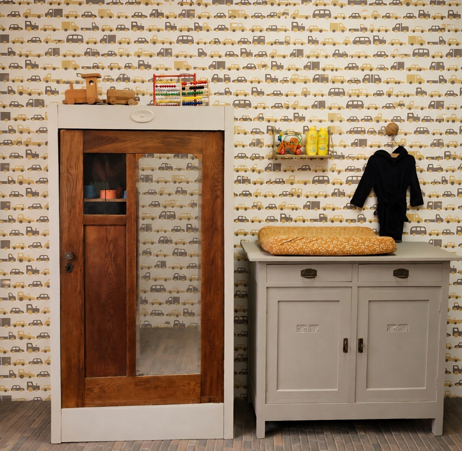 Mooie eikenhouten beige kledingkast/legkast/spiegelkast, Ophalen, 50 tot 70 cm, 105 cm of meer, 100 cm of meer