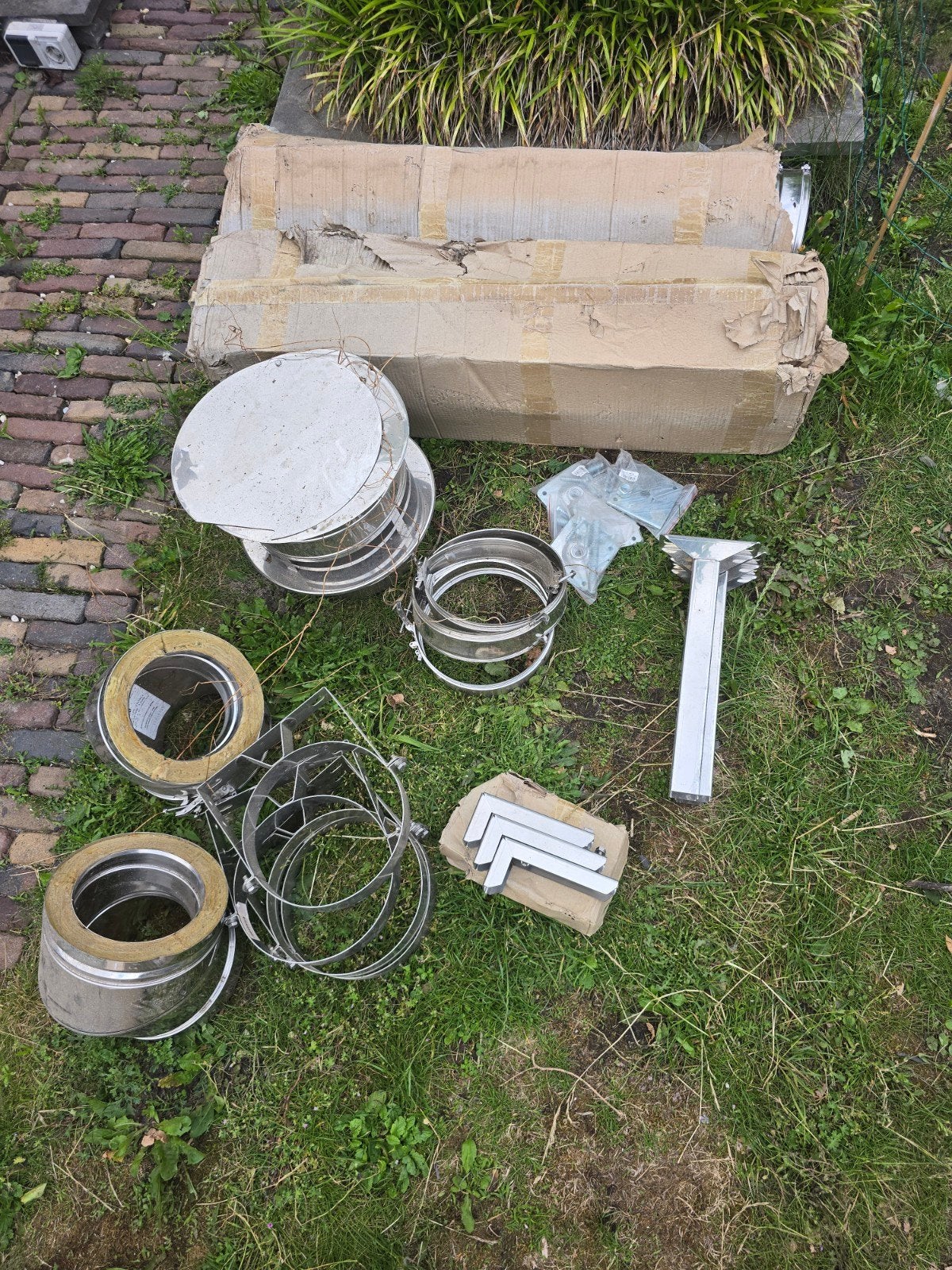 Diverse RVS rookkanaal onderdelen 150mm Holetherm, Ophalen of Verzenden, Gebruikt