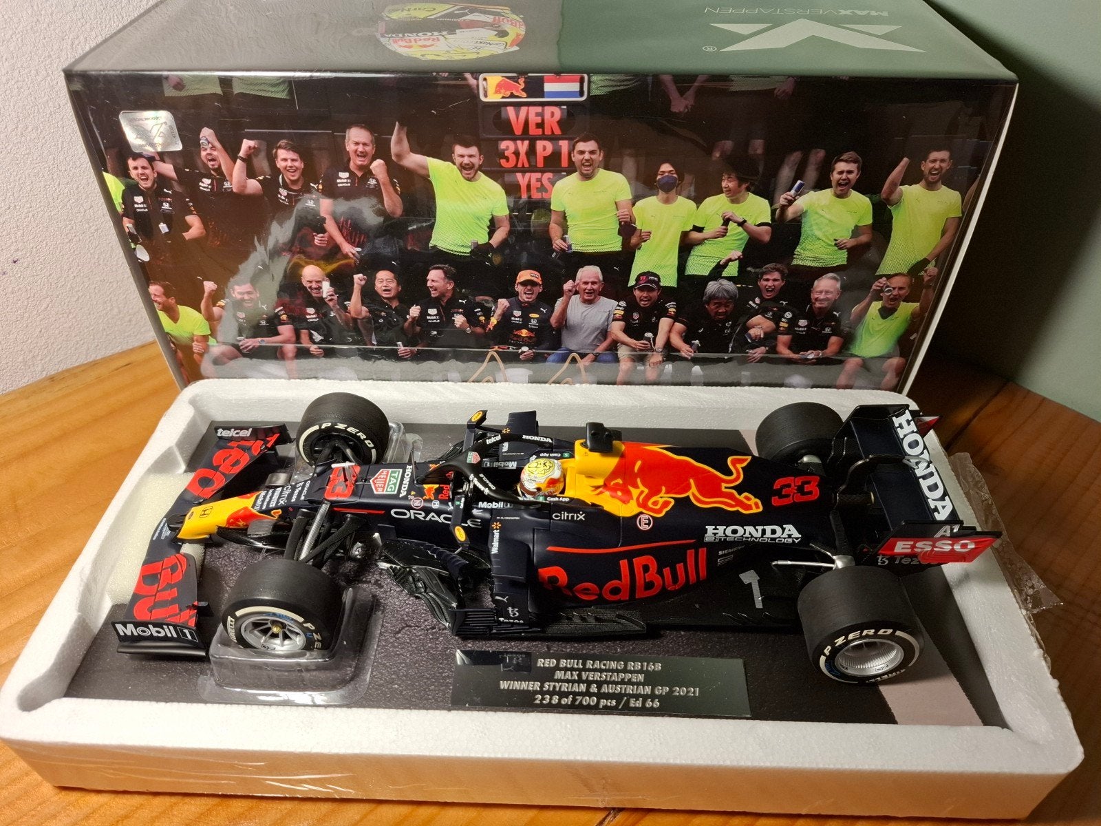 Max Verstappen Styrian & Austrian GP 2021 RB16B 1:18, Ophalen of Verzenden, Nieuw, Auto, MiniChamps