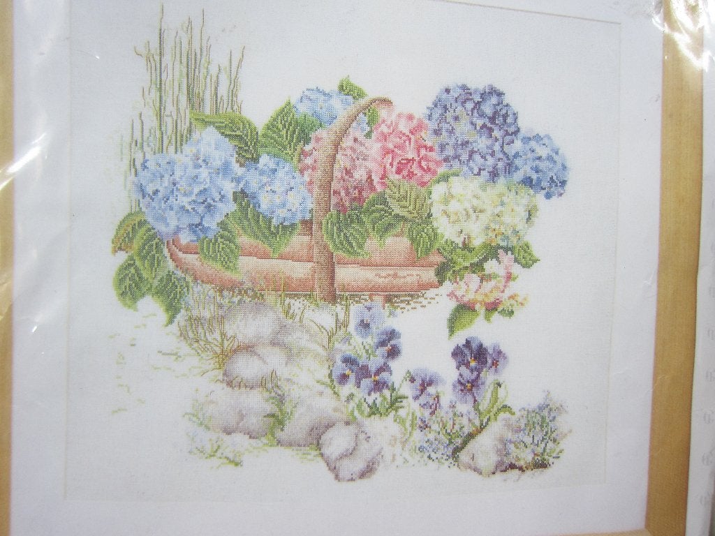 borduurpatroon HORTENSIA in tenen mand Thea Gouverneur 2063, Ophalen of Verzenden, Zo goed als nieuw, Handborduren, Patroon