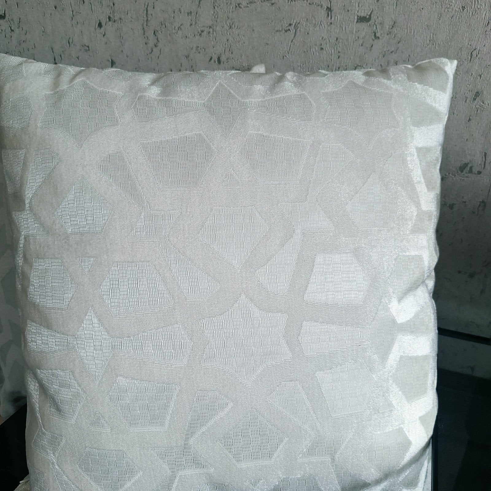 Witte chique geometrisch patroon kussens, Wit, Vierkant, Nieuw, Ophalen of Verzenden