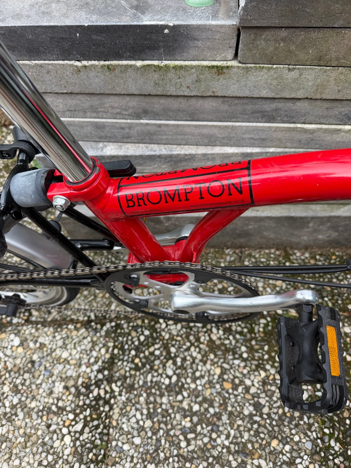 Brompton vouwfiets rood met 3 versnellingen, Gebruikt, Brompton, 16 tot 18 inch, Versnellingen