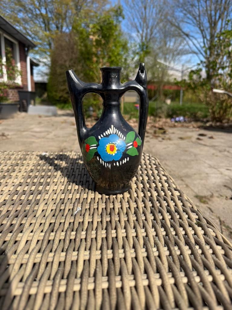 Grieks Vintage handgemaakt keramiek oliekannetje / kruikje., Antiek en Kunst, Antiek | Vazen, Ophalen