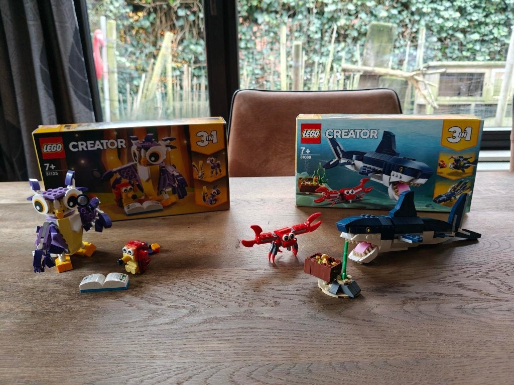 2 X LEGO Creator 3-in-1 31125 en 31088 100% compleet, Compleet, Lego, Ophalen of Verzenden, Zo goed als nieuw