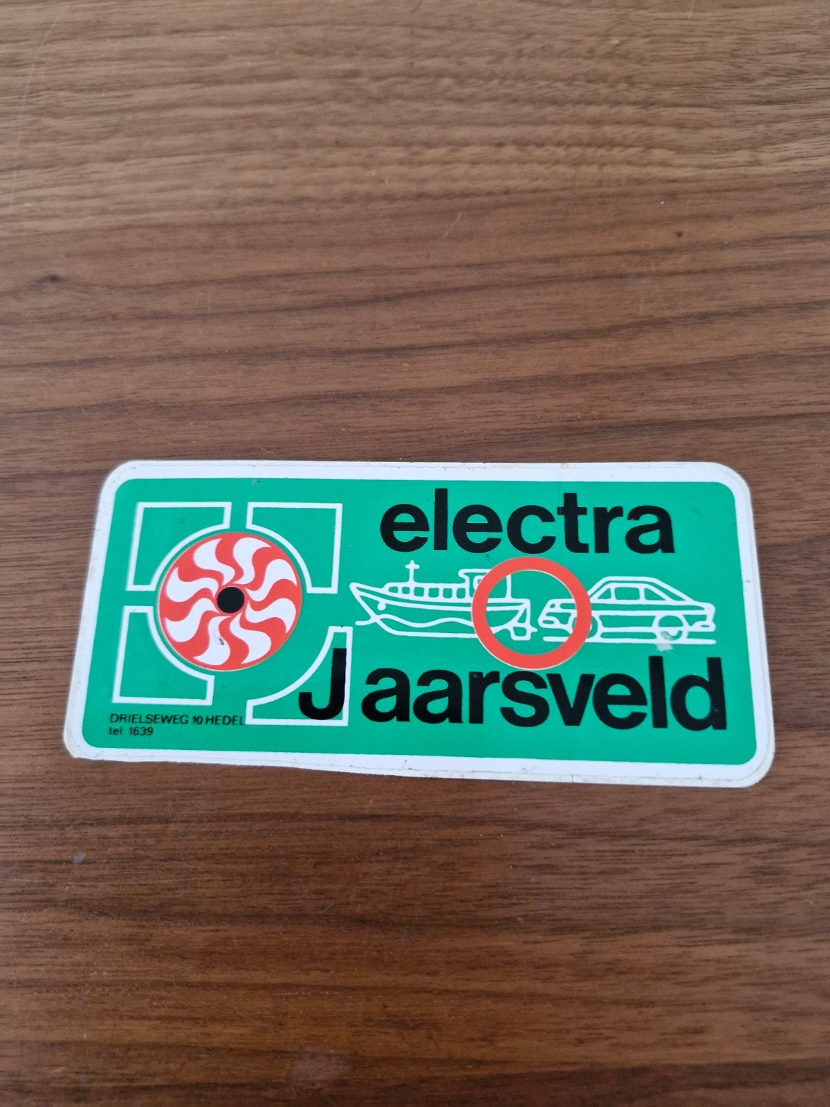 8262 Vintage Electra Jaarsveld sticker, Ophalen of Verzenden, Gebruikt, Bedrijf of Vereniging