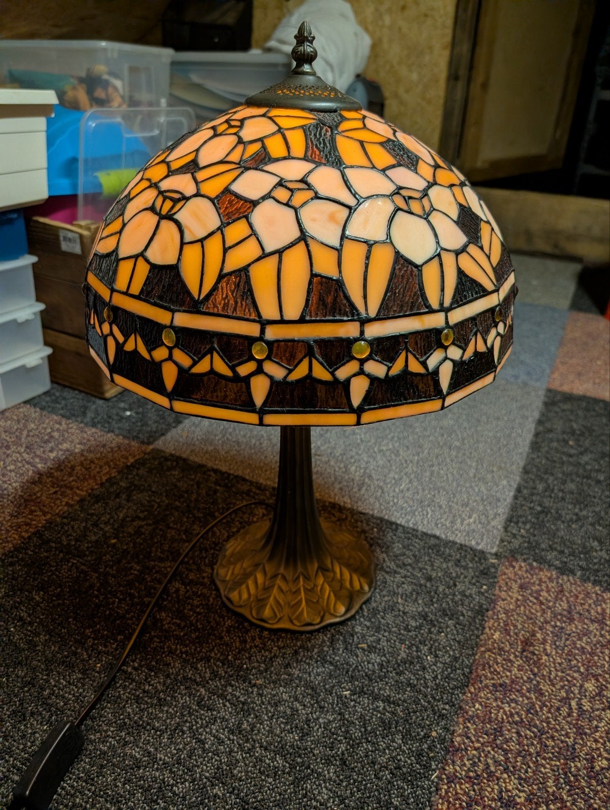 Tiffany Stijl Tafellamp - Handgemaakt Glas-in-lood, Ophalen of Verzenden
