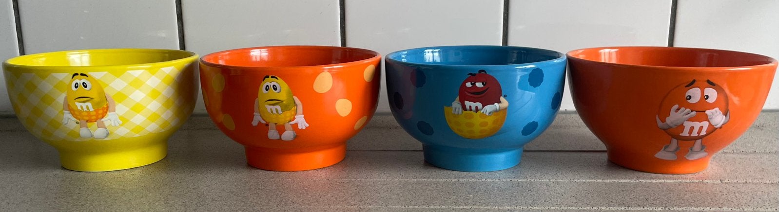 4 superleuke kommen van M&M’s oranje, Verzamelen, Ophalen of Verzenden, Zo goed als nieuw, Overige typen