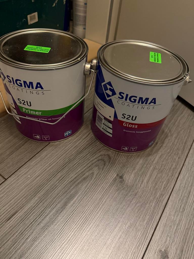 Sigma S2U Primer en Gloss ral 9001 2x 2,5L, Ophalen, Wit, Nieuw, Lak