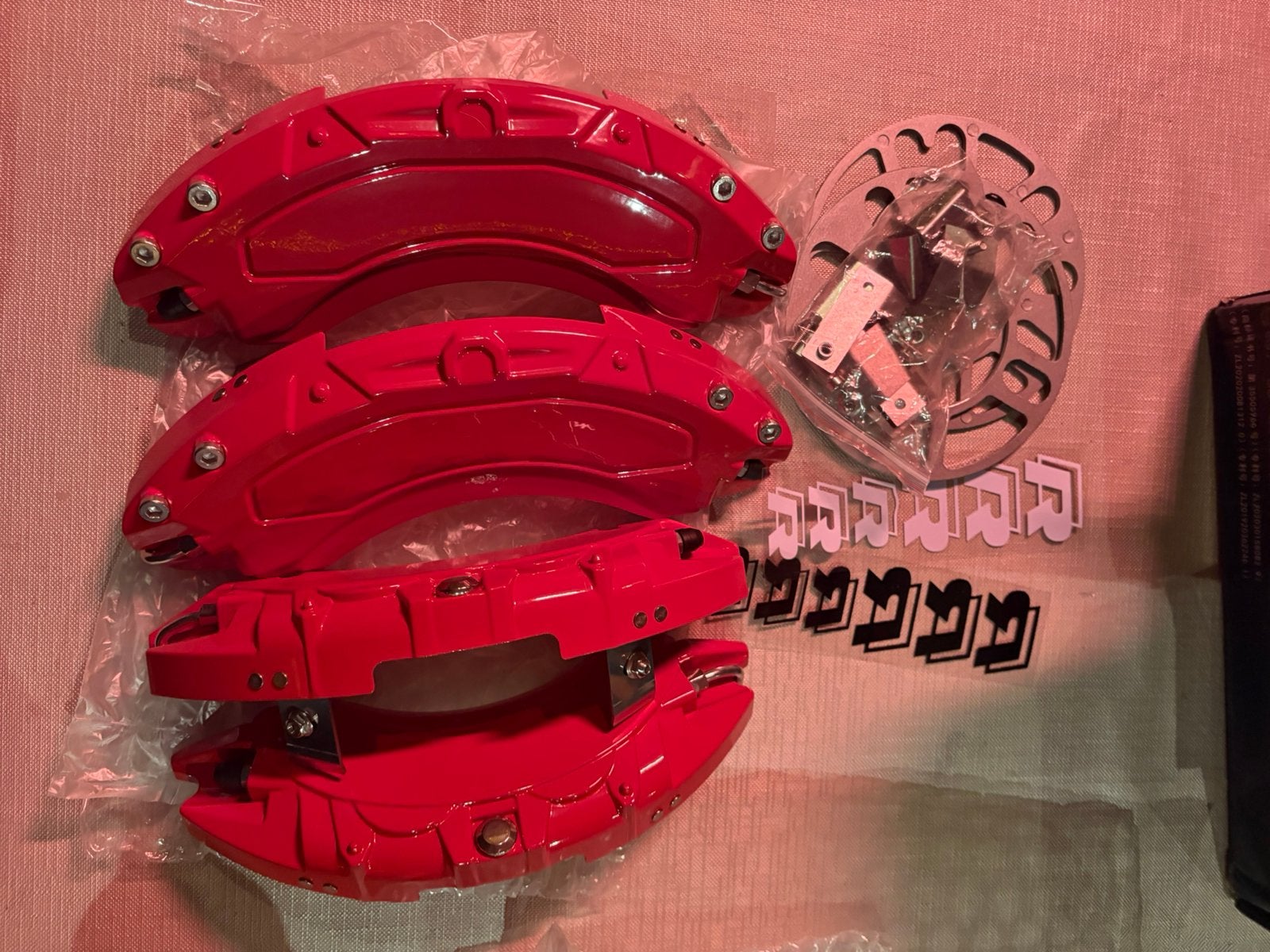 Universele Remklauw Covers (Set van 4) - Rood -Nieuw in doos, Auto-onderdelen, Remmen en Aandrijving, Ophalen of Verzenden, Nieuw