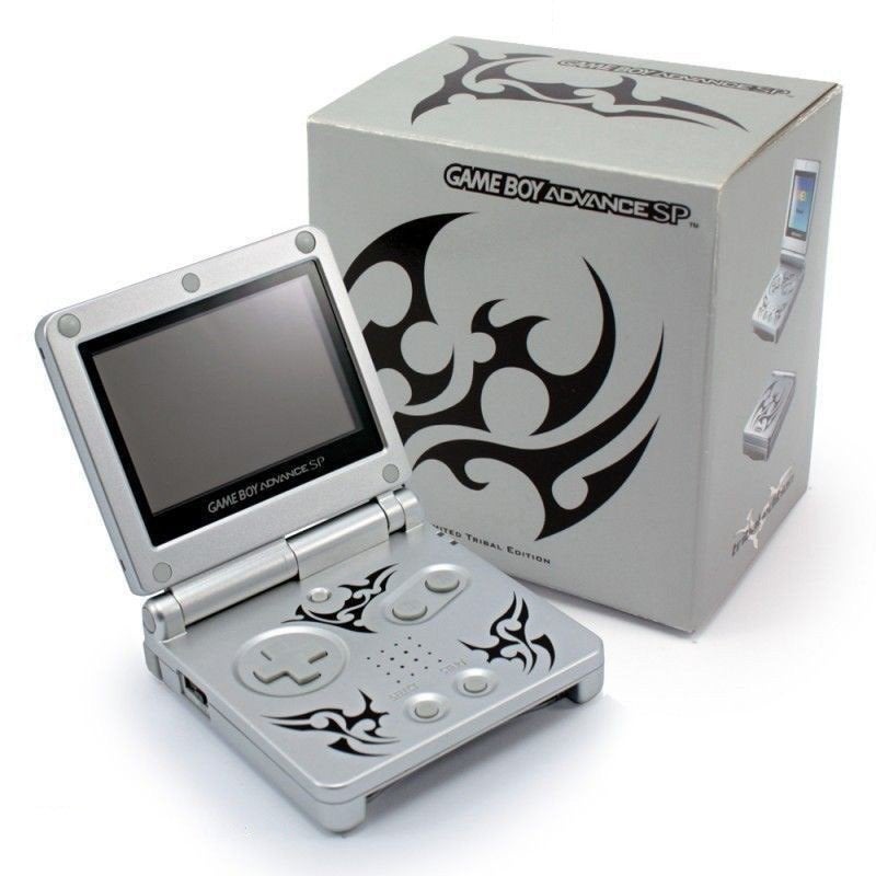 Game Boy Advance SP Tribal Edition met doos, Spelcomputers en Games, Ophalen, Zo goed als nieuw, Game Boy Advance SP