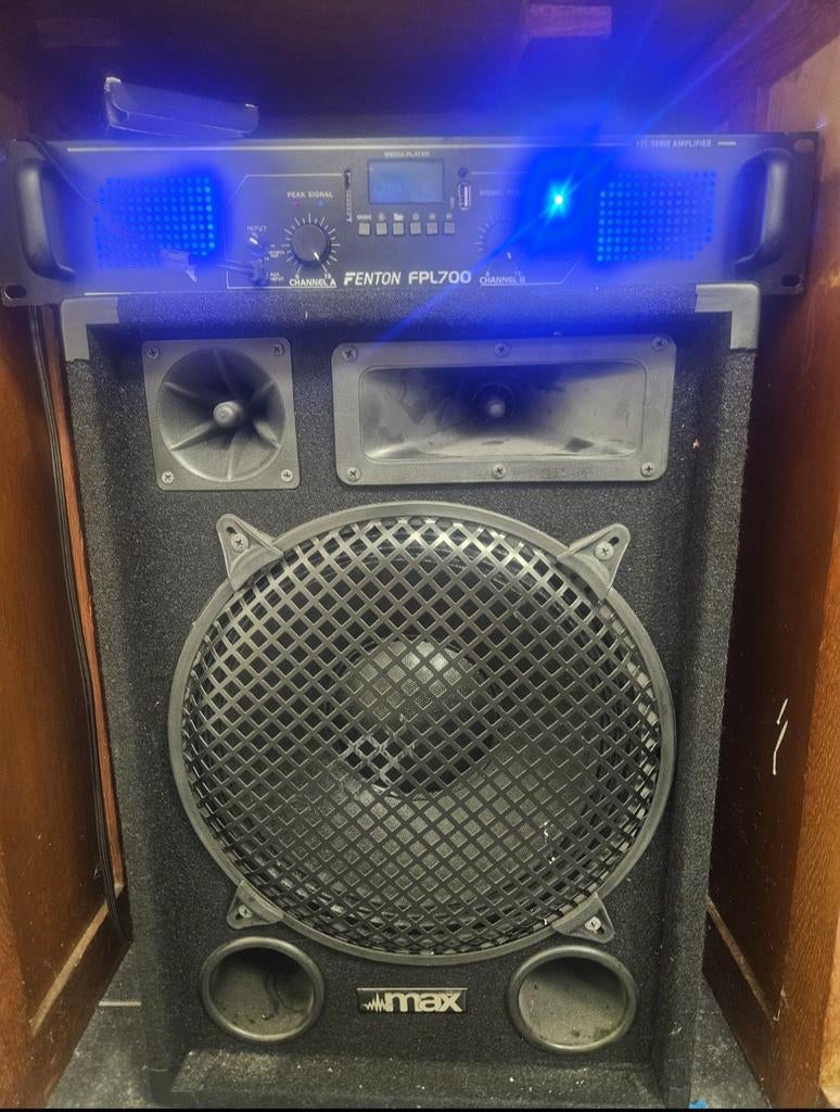 MAX12 DJ Luidspreker & Bluetooth Versterker Set 1400W, Audio, Tv en Foto, Stereo-sets, Ophalen of Verzenden