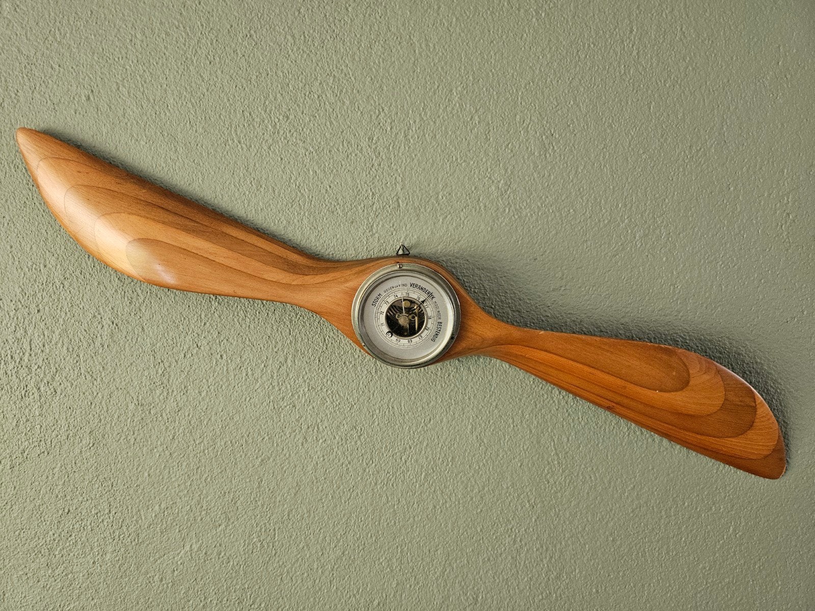 Vintage Barometer in Houten Vliegtuigpropeller Design, Ophalen of Verzenden, Gebruikt, Barometer