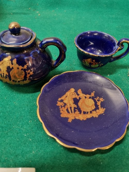 -	Miniservies blauw japans kutani, Ophalen of Verzenden, 'T Olde Gre-j, Info@toldegrej.nl, Endepoelstraat 20f Didam