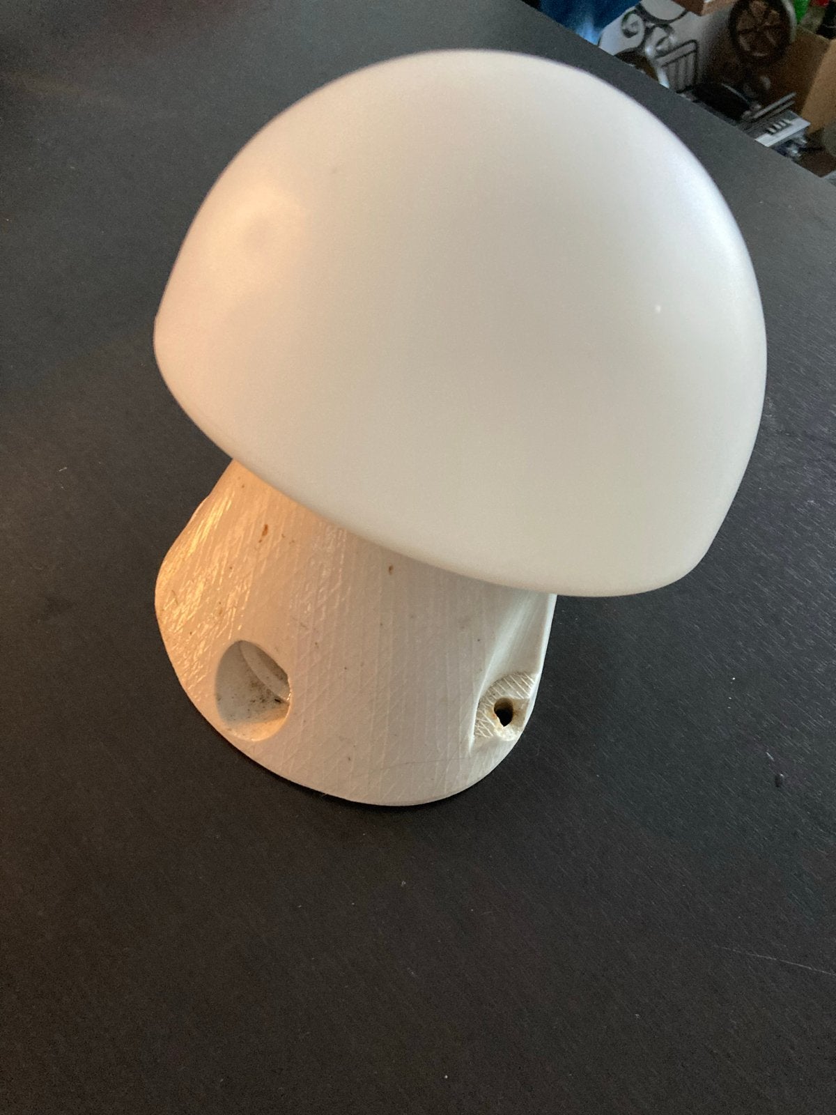 Vintage paddestoel buitenlamp - wit met porselein houder, Wit, Overige merken, Gebruikt, E27 (groot)