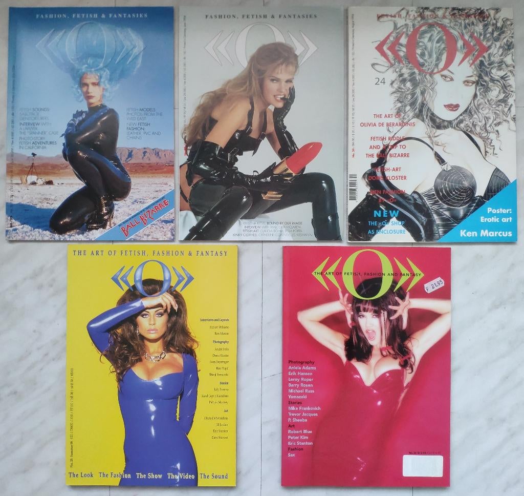 5x vintage O Magazine 1994 1995 Fetish erotiek latex rubber, Ophalen, Zo goed als nieuw