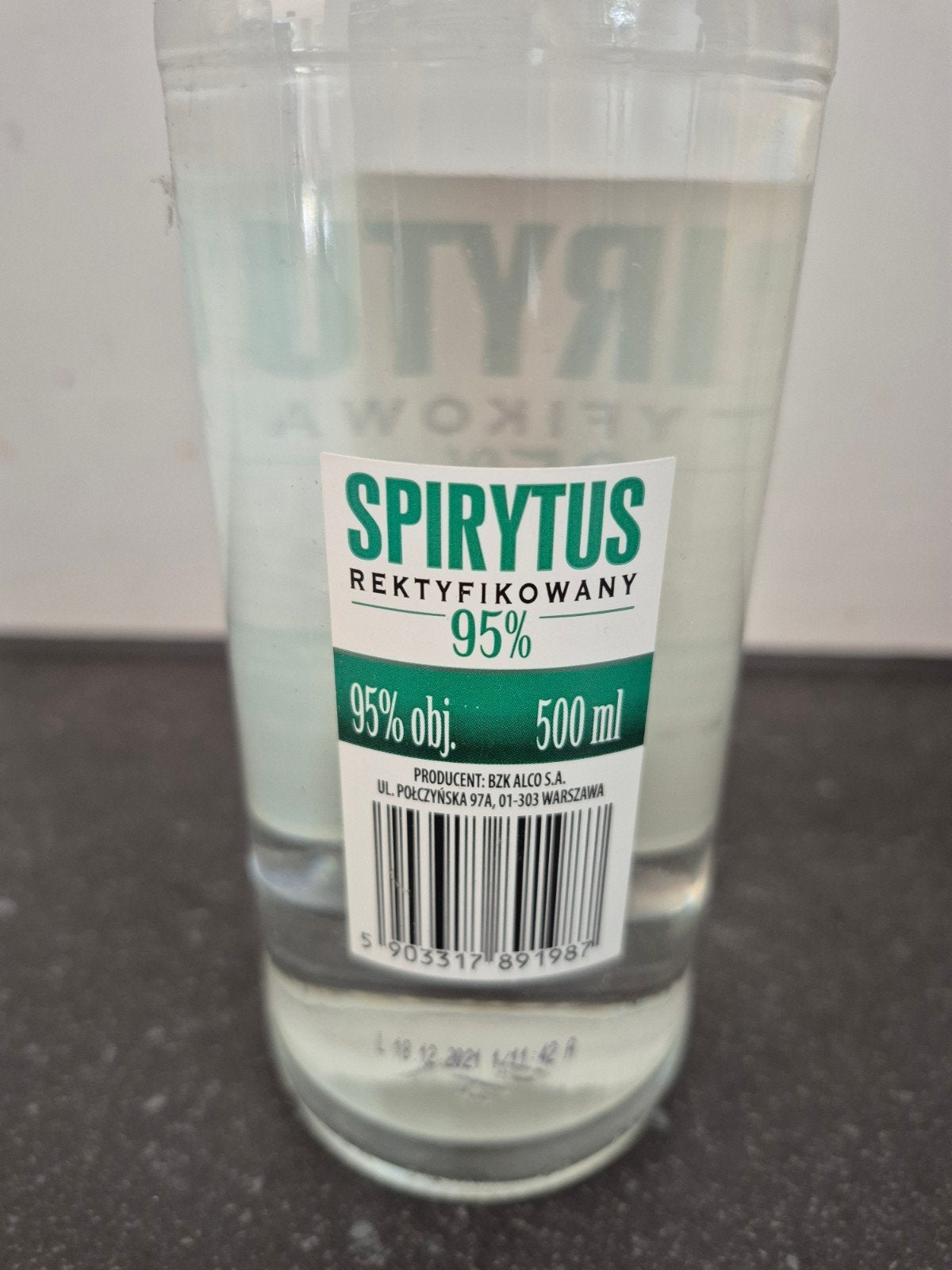Spiritus Rektyfikowwany. 95% 500ML TEAB, Ophalen, Nieuw