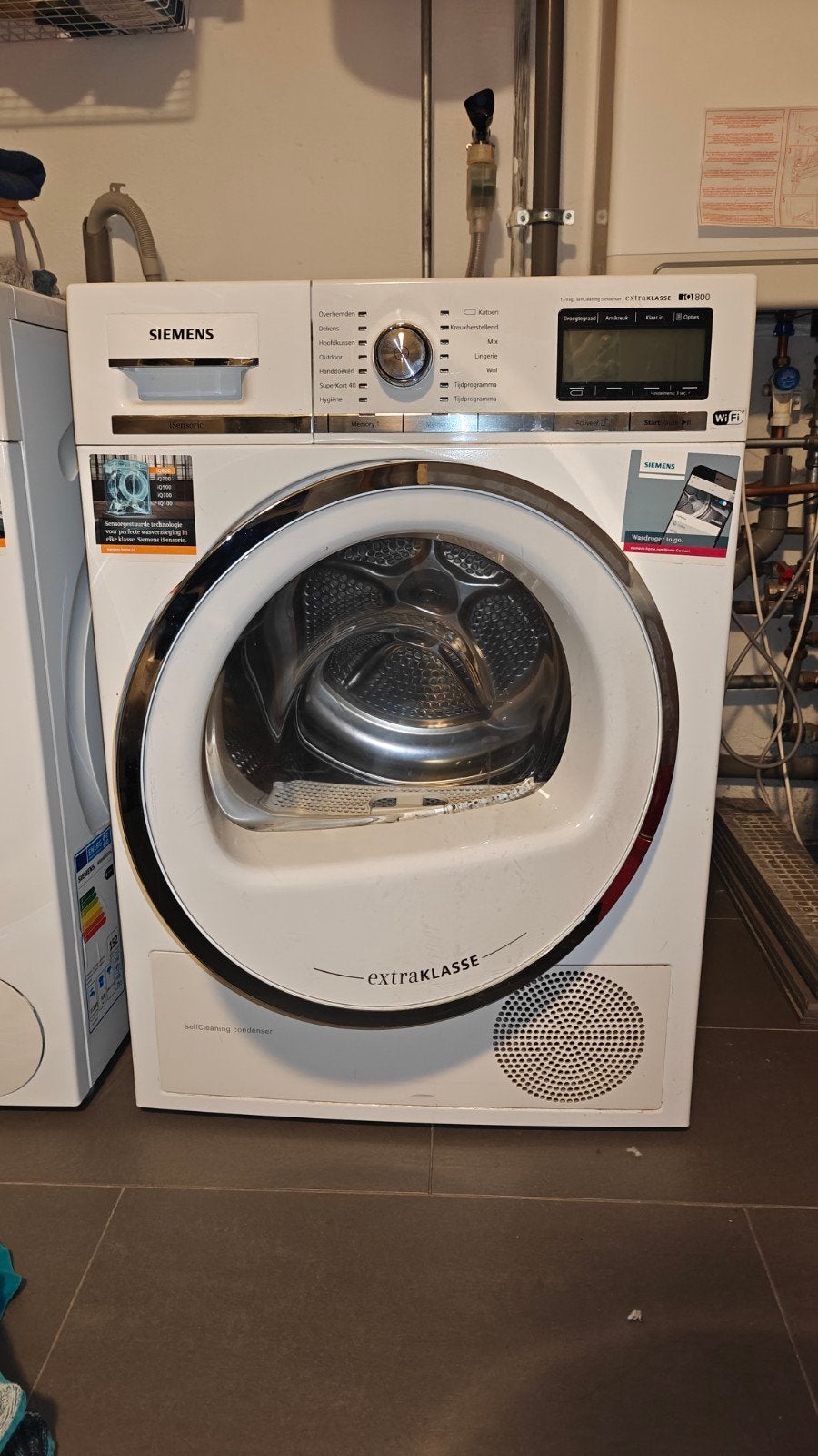 Siemens ExtraKlasse iQ800 Condensdroger, Ophalen, Wolprogramma, Gebruikt, 8 tot 10 kg