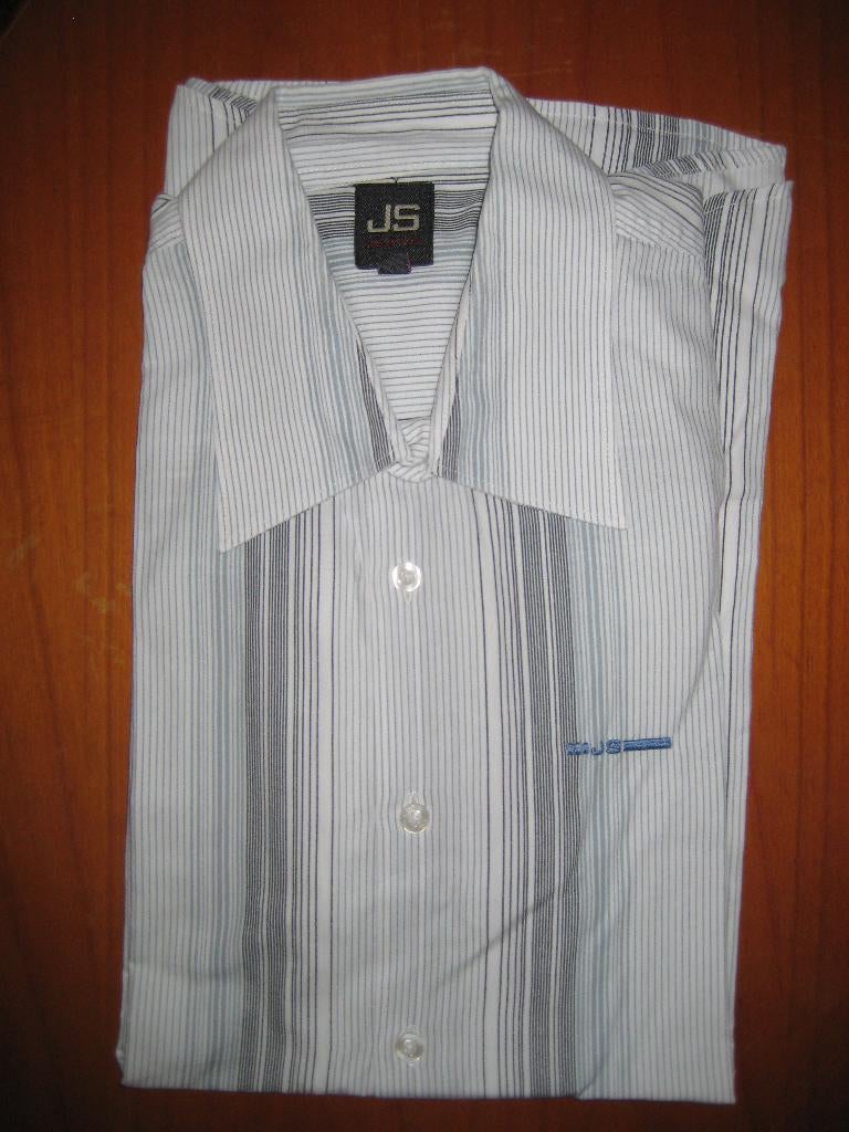 Gestreepd hemd, L, LS Jeans, korte mouwen, Ophalen of Verzenden, Zo goed als nieuw, Overige kleuren, Halswijdte 41/42 (L)